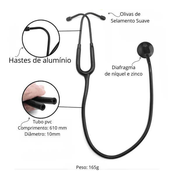 Estetoscópio de Luxo Elite Care para Profissionais de Saúde - Enfermix