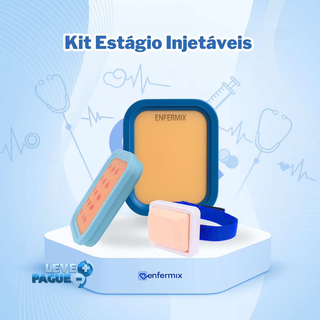 Kit Estágio Injetáveis - Kit Simulador Punção Venosa + Intramuscular + Intradérmico