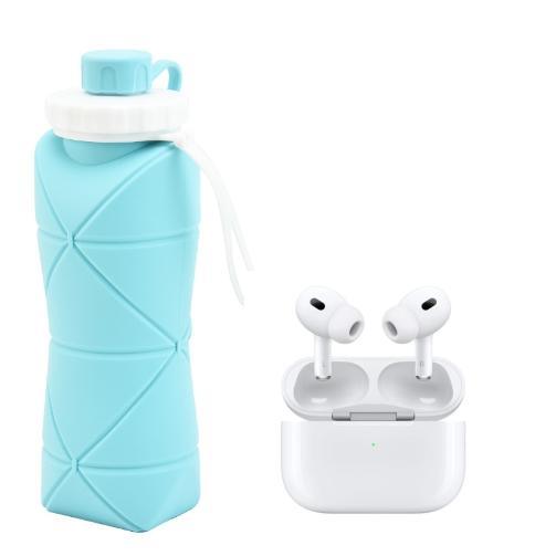 Garrafa Dobrável de Silicone + Fone Air tree - Enfermix