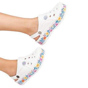Babuche Flores Confort Classic Branco
