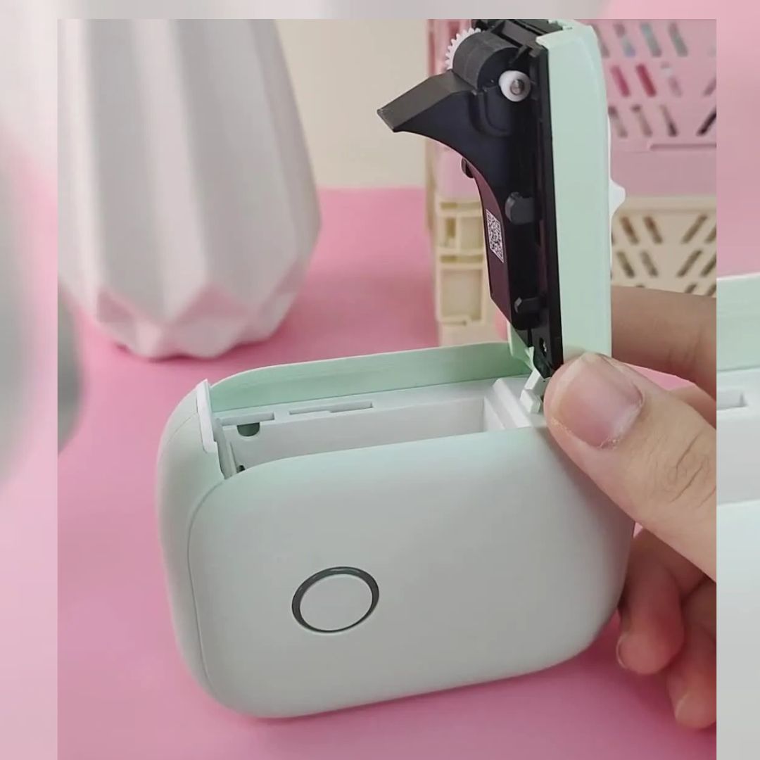 Tecnologia inkless da mini impressora de etiquetas, proporcionando impressão sem tinta e de alta qualidade.