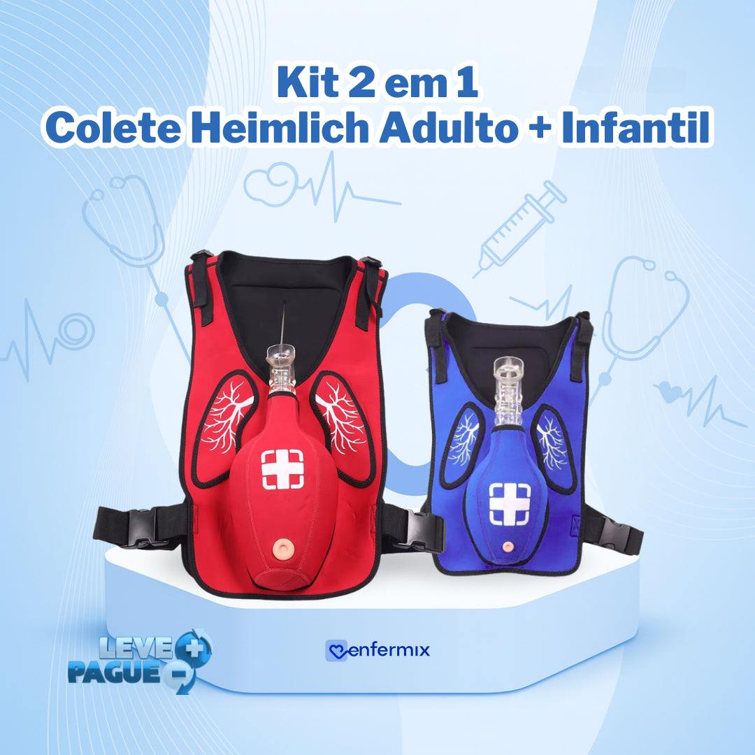 Kit 2 em 1- Colete Heimlich Adulto + Infantil