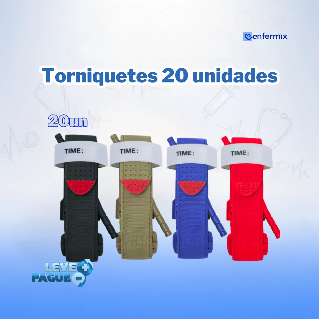 Kit Torniquete Tático Multiuso - Primeiros Socorros (20 unidades)