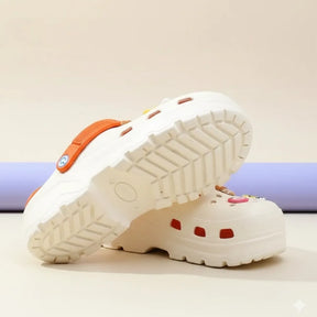 Crocs Bege E laranja 