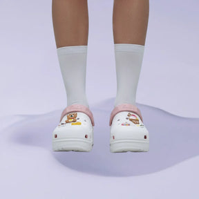 Crocs feminino rosa e branco