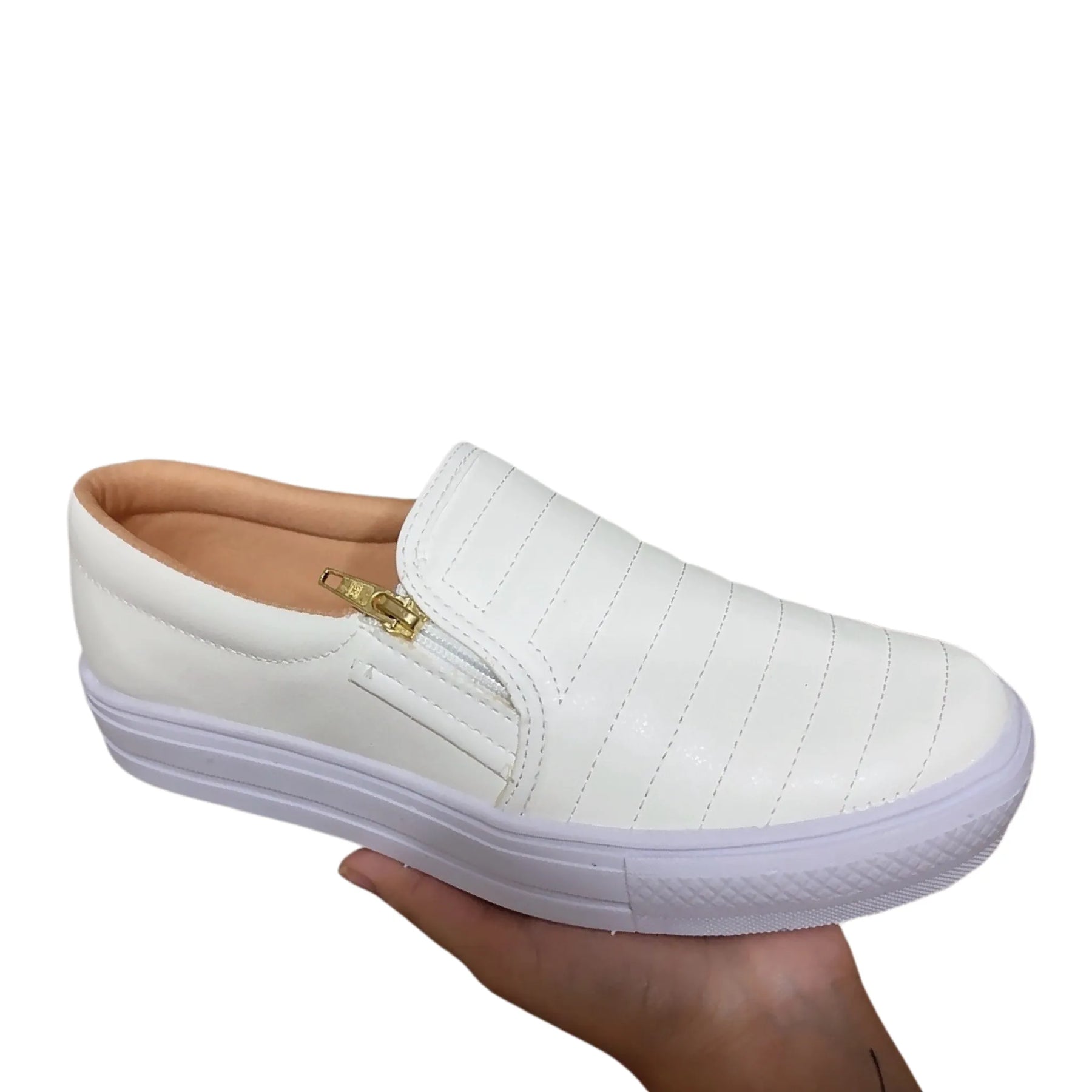 Sapato feminino Enfermagem Slip On Zíp Casual Leve e Confortável