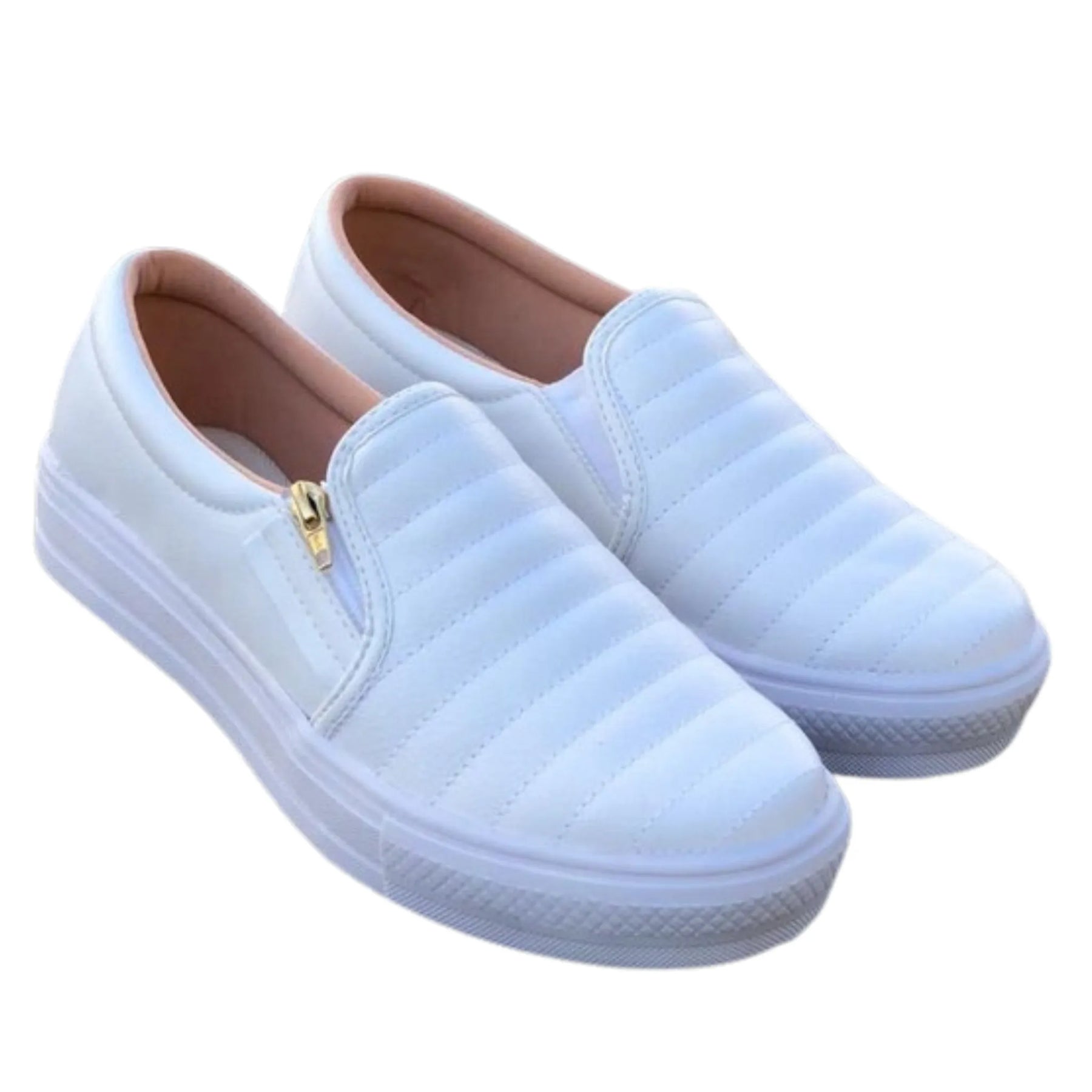 Sapato feminino Enfermagem Slip On Zíp Casual Leve e Confortável