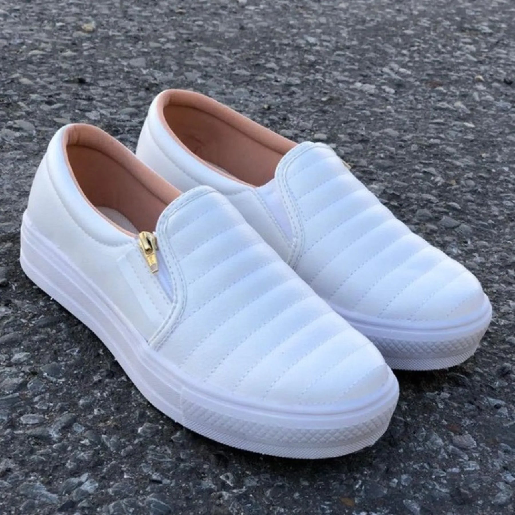 Sapato feminino Enfermagem Slip On Zíp Casual Leve e Confortável