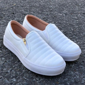 Sapato feminino Enfermagem Slip On Zíp Casual Leve e Confortável