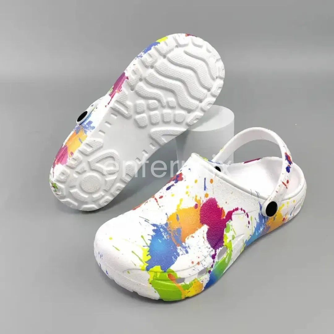 ENFSHOES Crocs Enfermagem Arco-Íris Respirável - Main Image